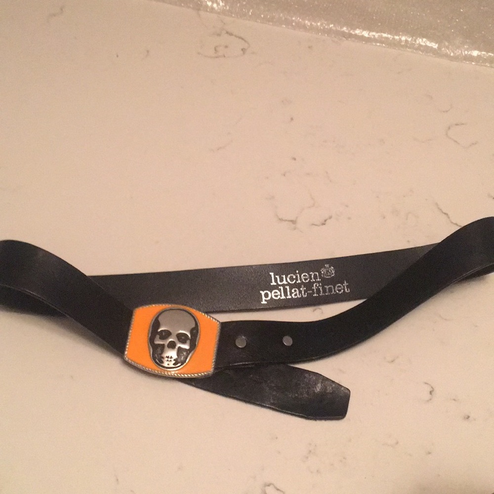 Lucien Pellat -finet black leather belt. 38